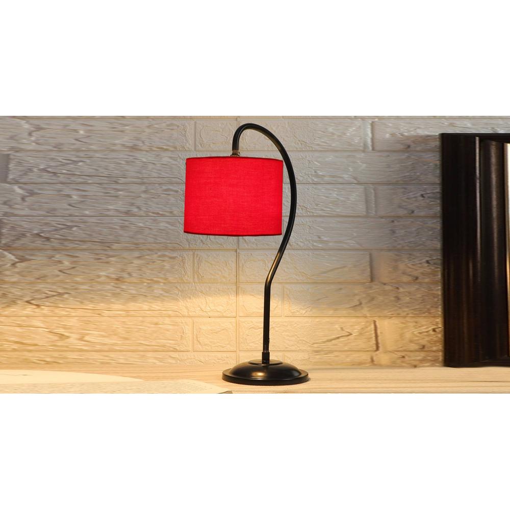 Red cotton Curvy table lamp with Iron Base (SP03)