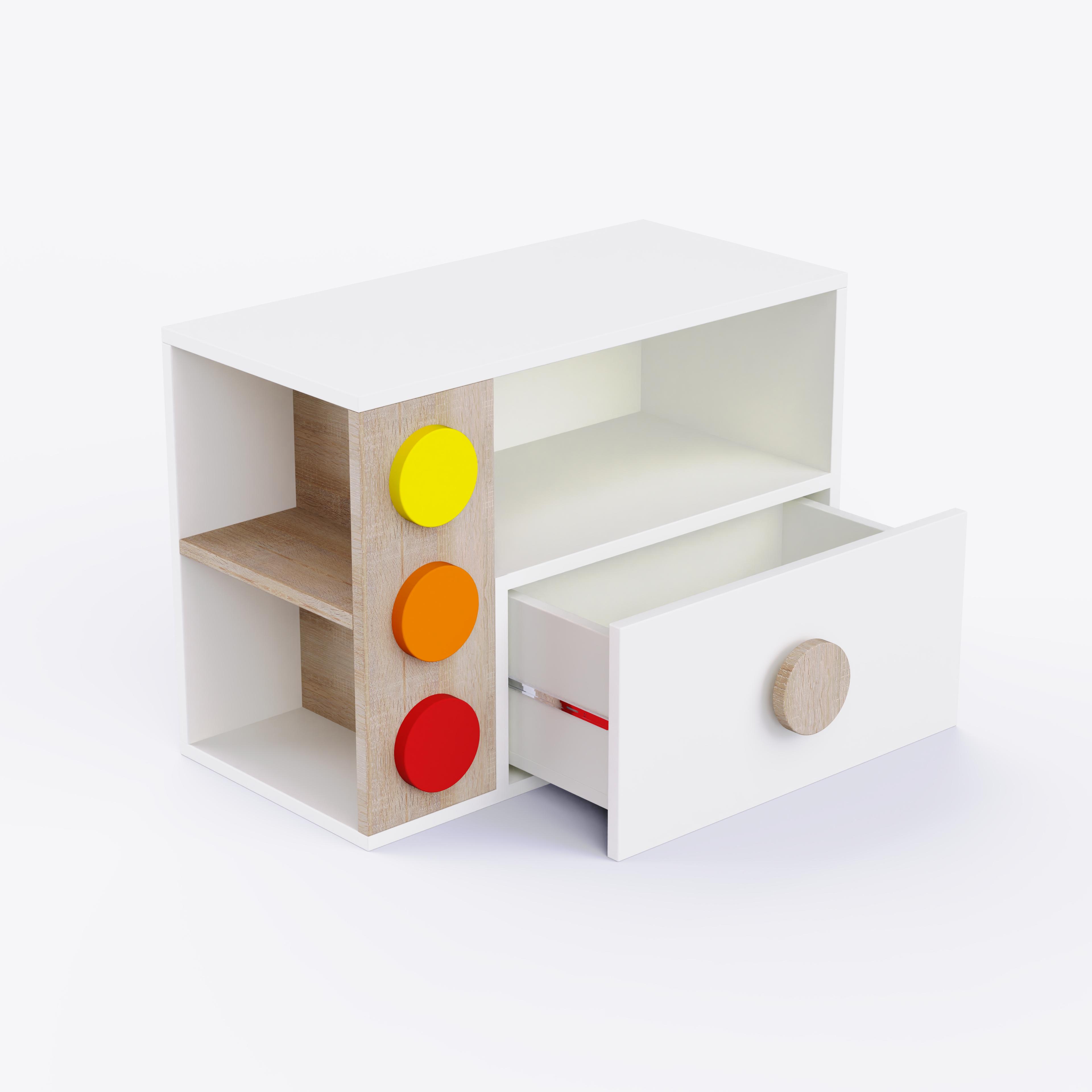 Building Blocks Storage Unit In White Colour