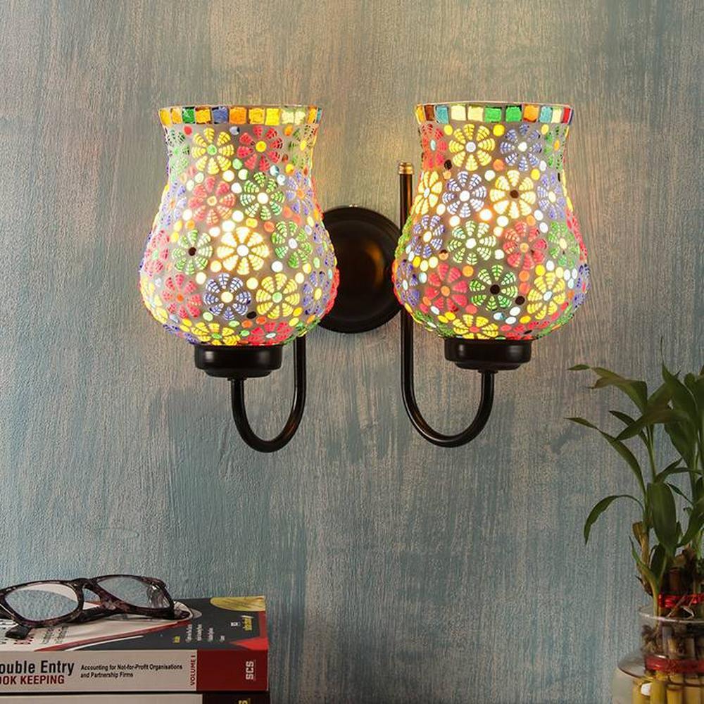 Michael Multicolour Glass Wall Light