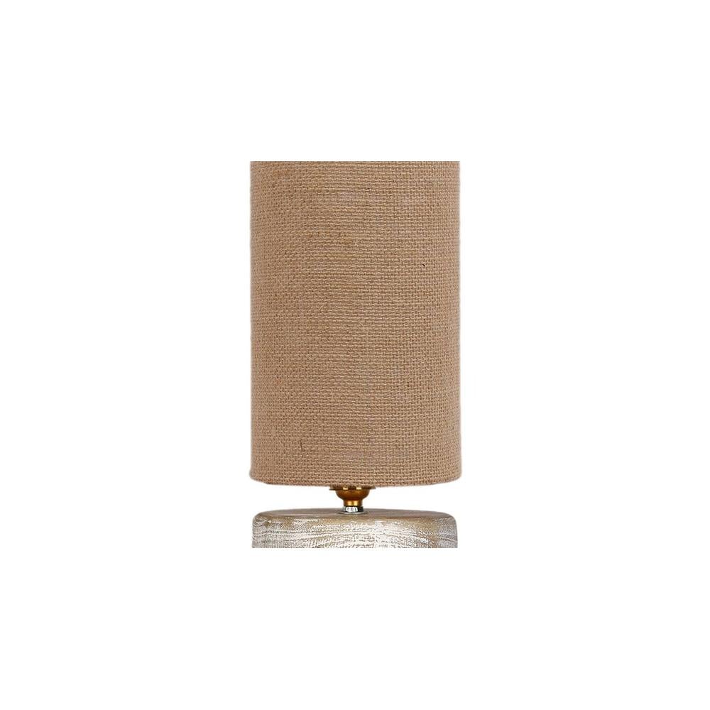 Chase Beige Jute table lamp with White Brushed wood base
