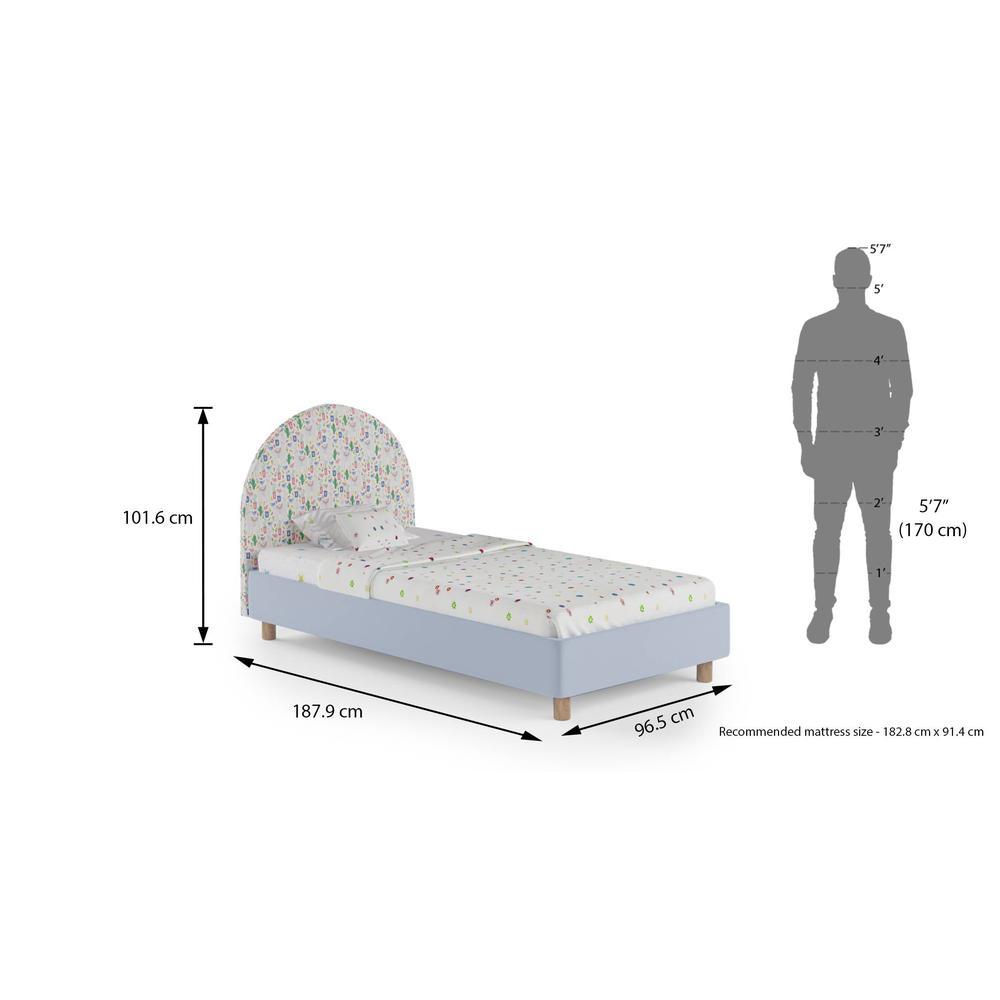 Shoodle Engineered Wood Bed in Blue Colour