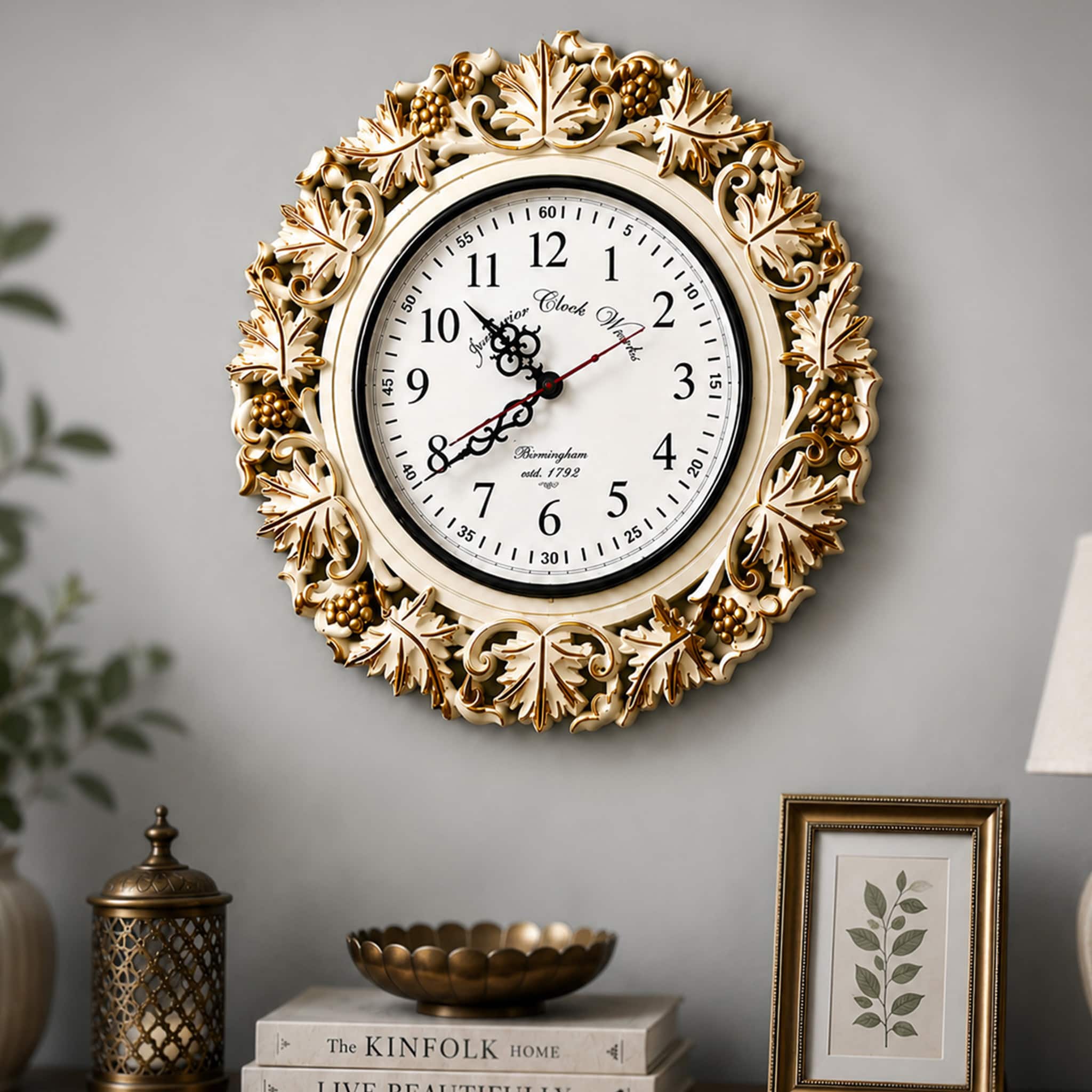 Gold Solid Wood Kalpalata Wall Clock By DisooFashions - Disoo Fashions