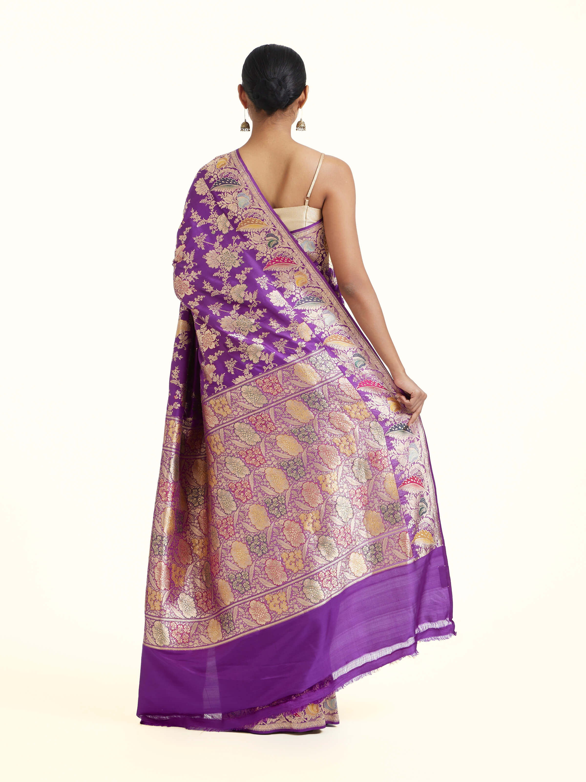 Purple Silk Banarasi Saree