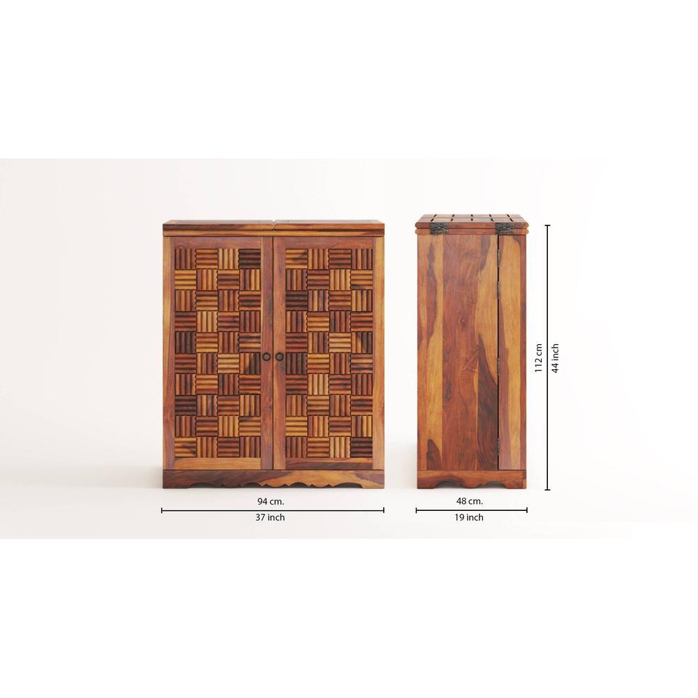 Scandi Bar Cabinet in Honey Finish
