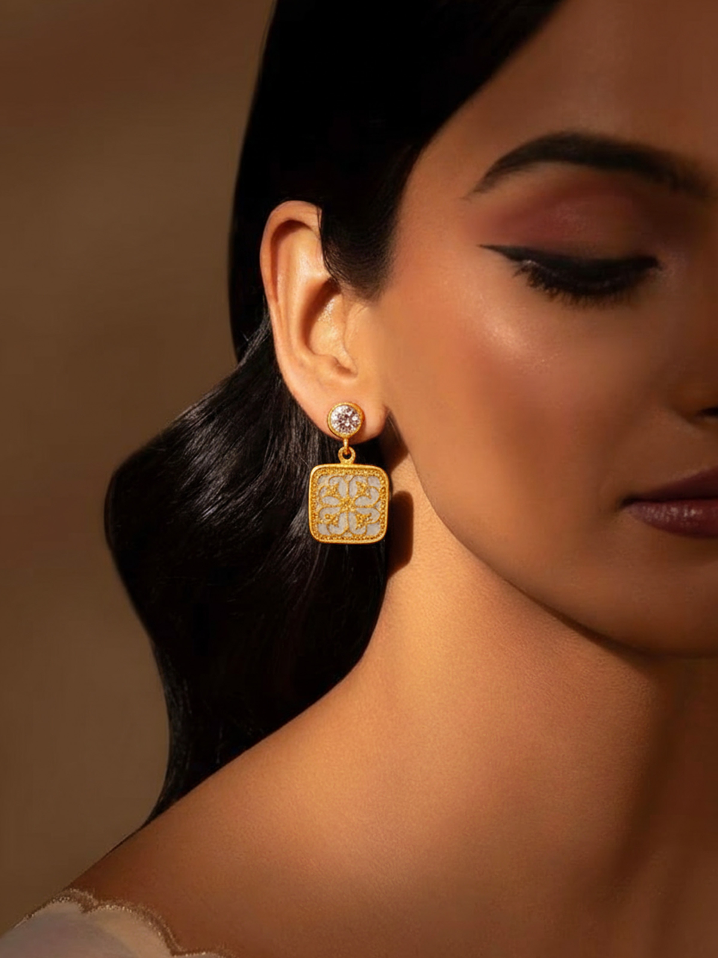 Thewa Silver Drop Earrings