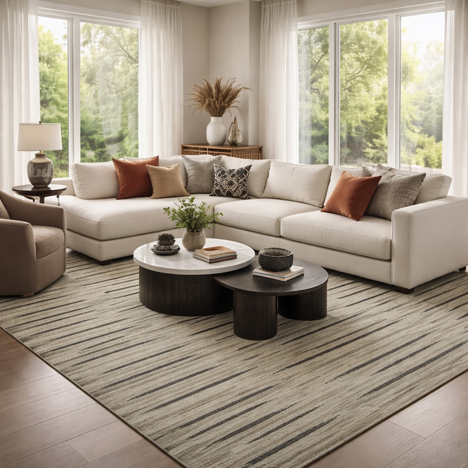 Shiga01 Wool Rectangle Carpets Durry  in Green Colour