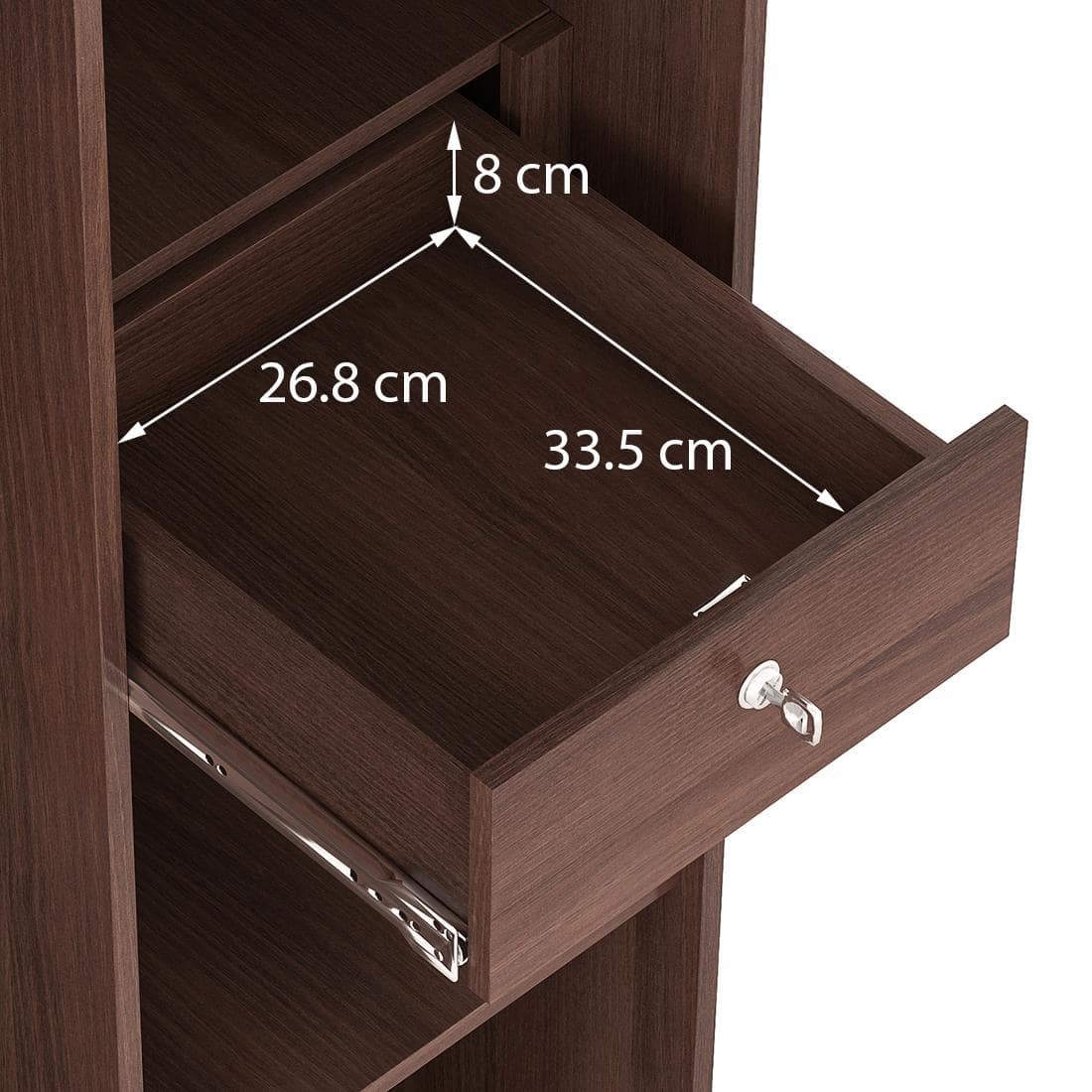 Miller Engineered Wood 4 Door Wardrobe With Mirror in Two Tone Finish