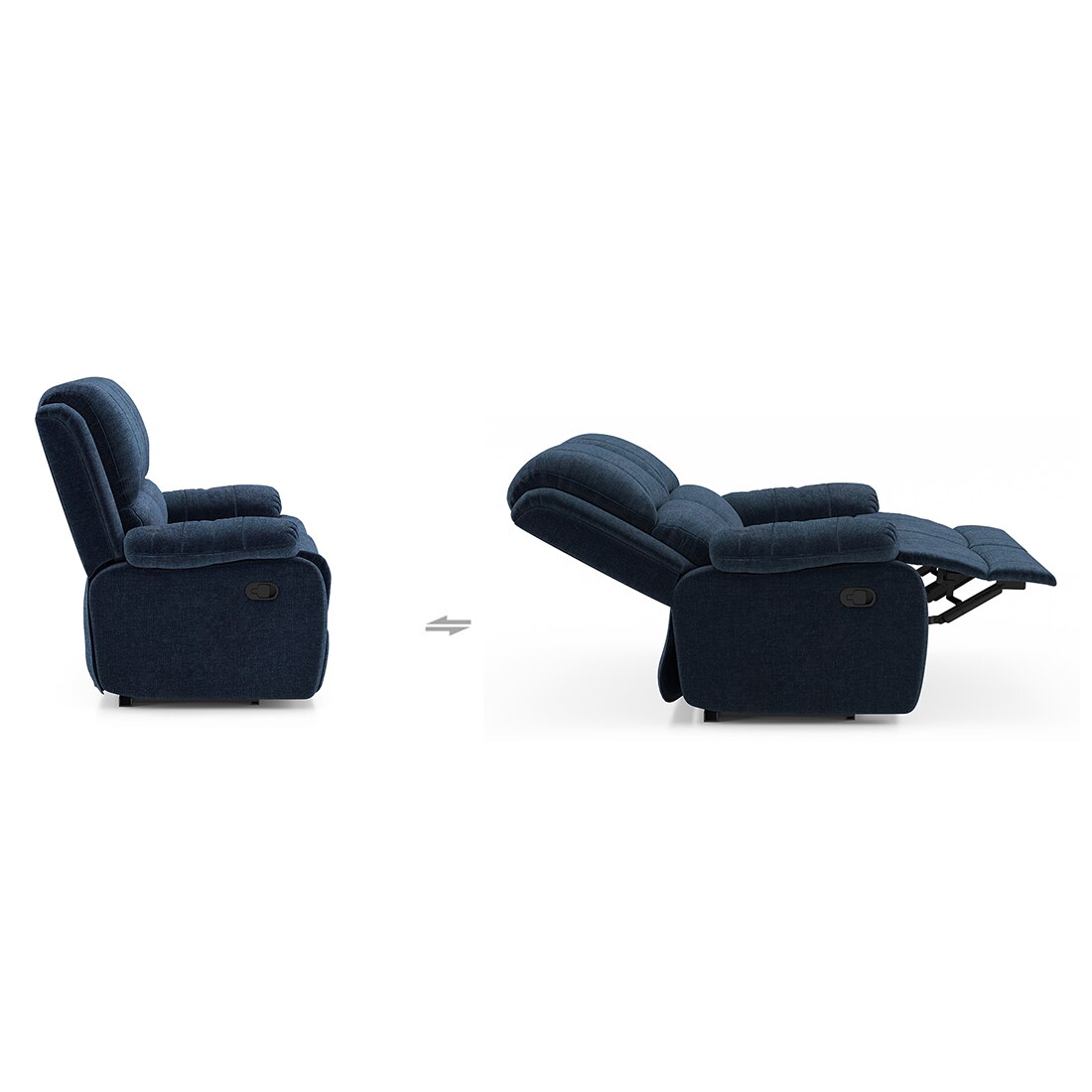 Lebowski Fabric Two Seater Manual Recliner in Cobalt Fabric Colour