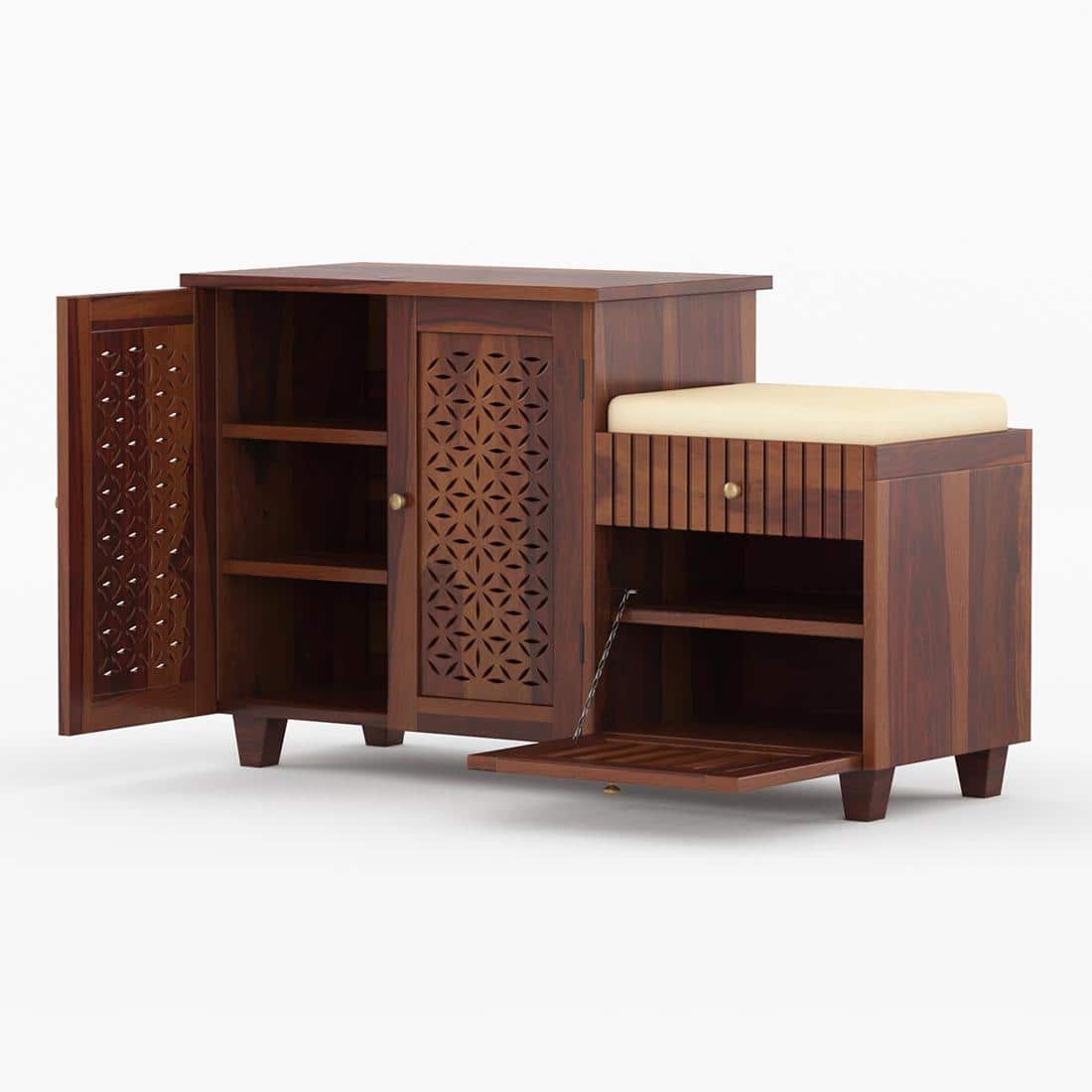 Asher Shoe Rack Of 20 Pairs In Provincial Teak Color