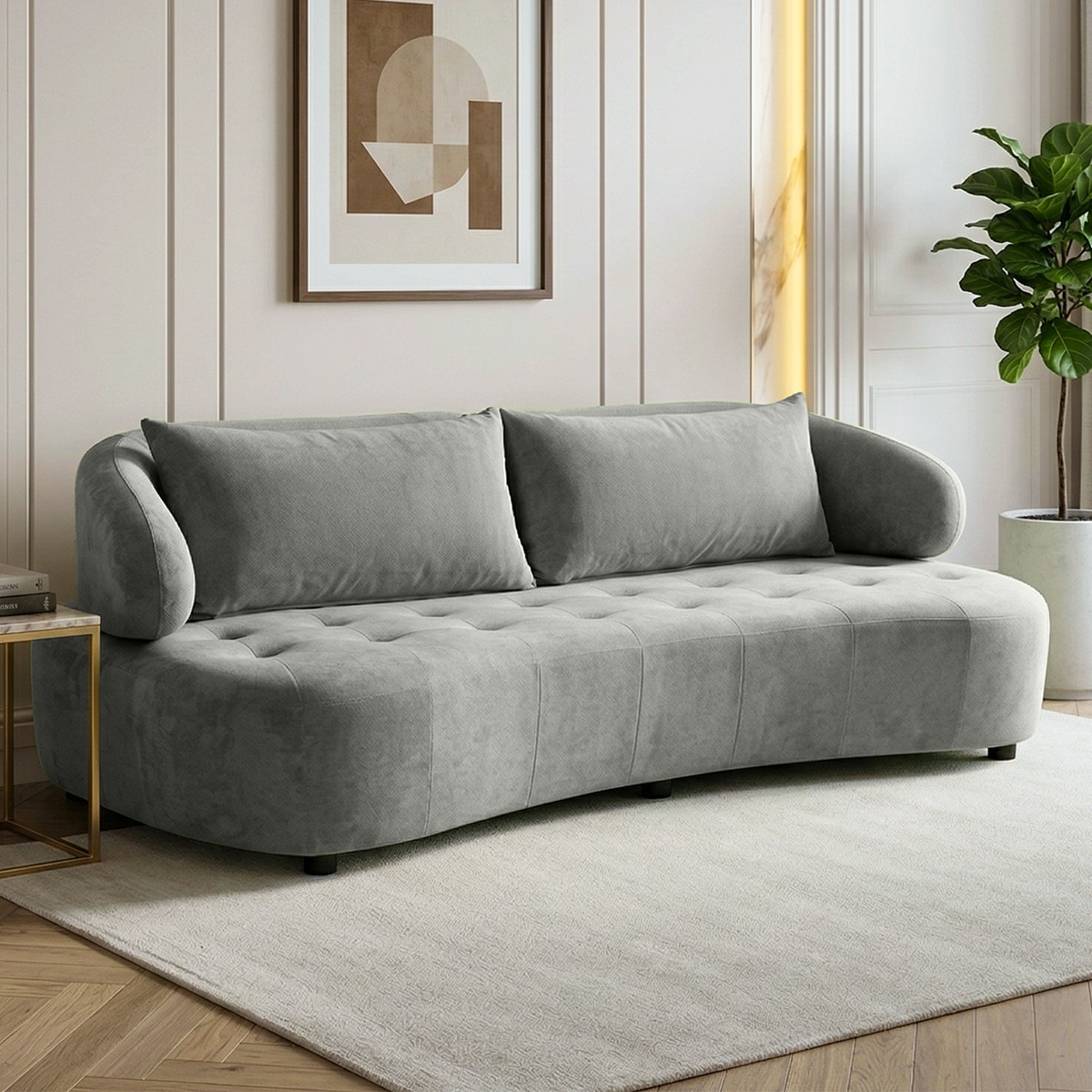 Henry Boucle 3 Seater Sofa in Grey  Color - Home Lifestylez