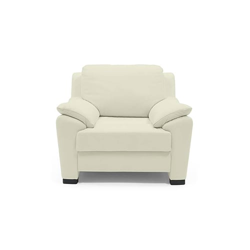 Farina 1 Seater Half Leather Sofa in Milk Colour - Urban Ladder