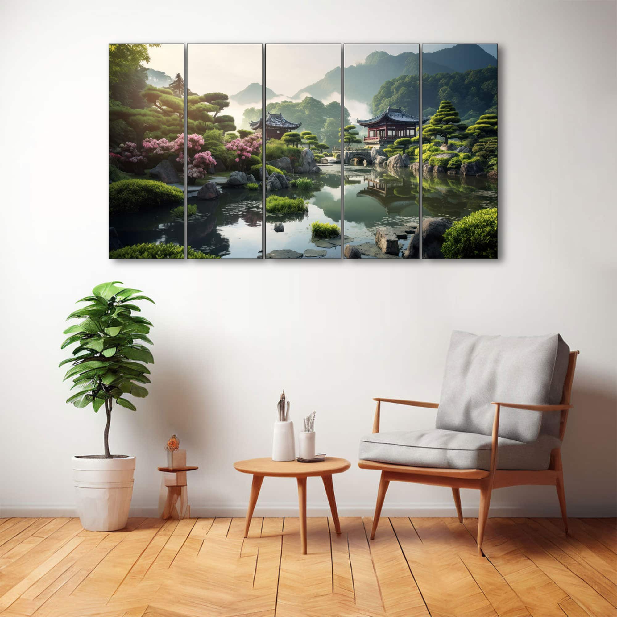 The Castle Decor Japanese Art Wall Painting Wooden Framed 27x48 Inch (Style 2) - The Castle Decor