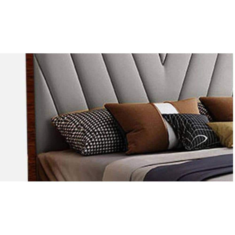 Vincent Engineered Wood Queen Size Non Storage Bed In Provincial Teak Finish