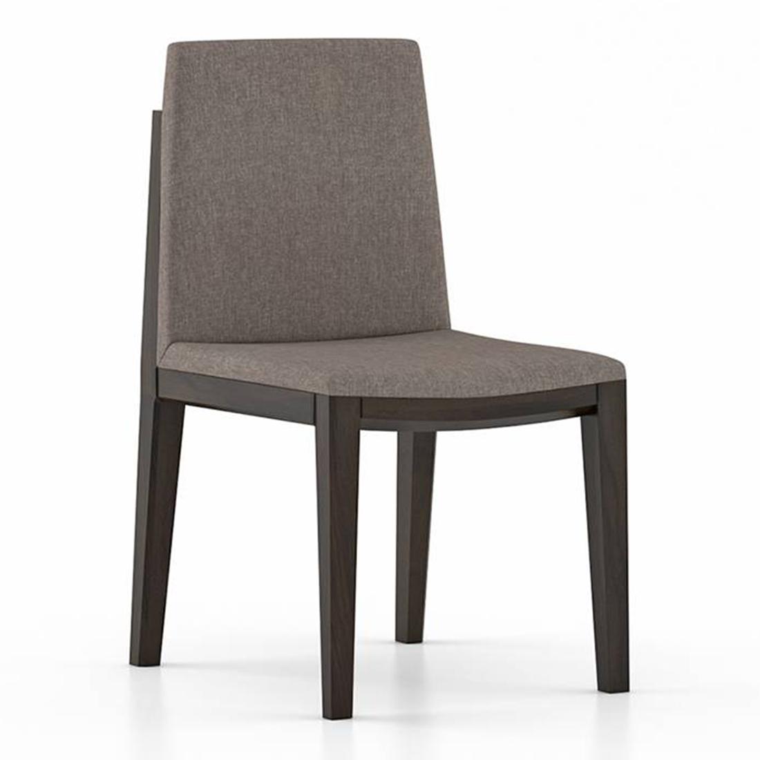 Galatea Dining Chair Set Of 2 Teak In American Walnut Finish With Grey Colour Fabric