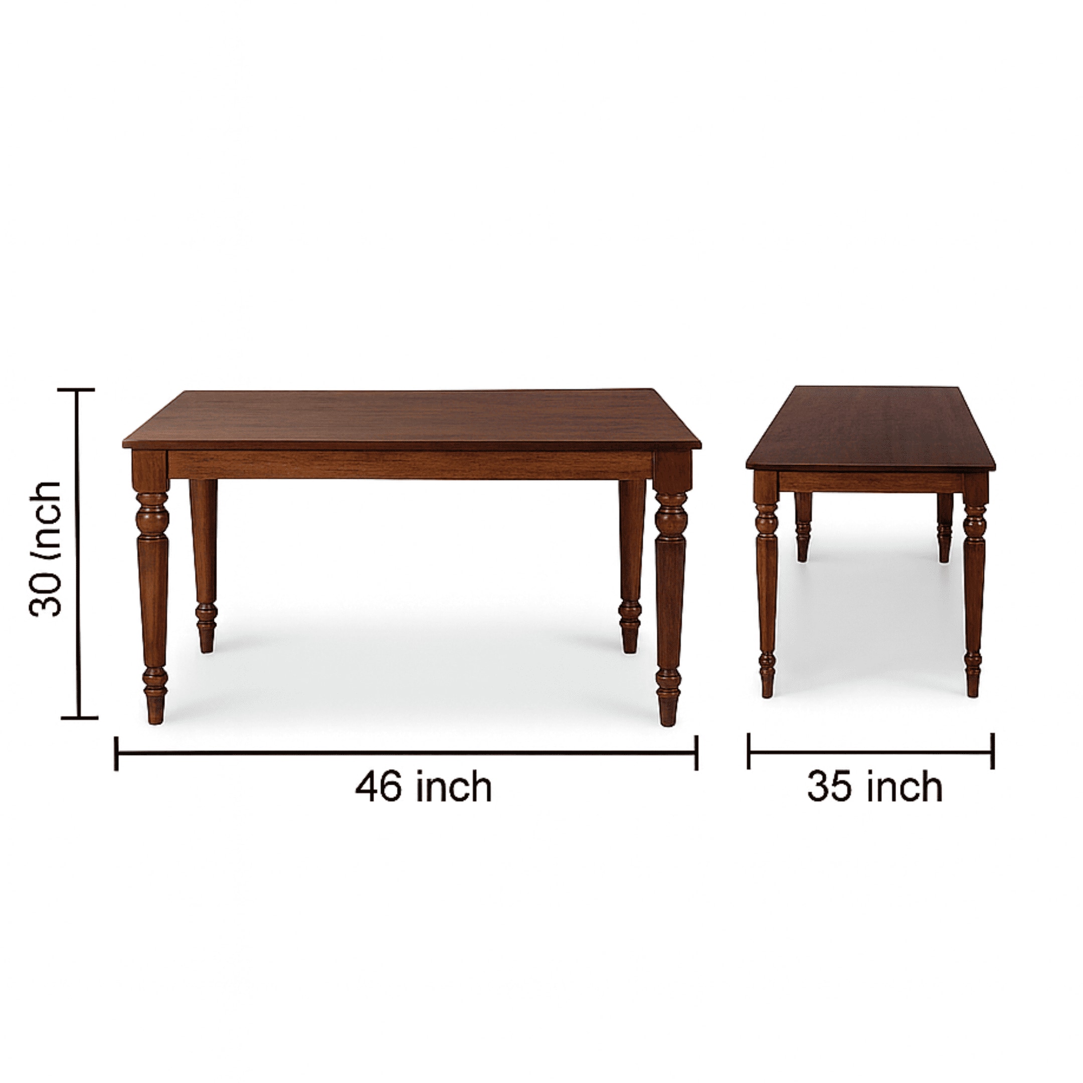 Globally Indian Sheesham Wood 4 Turning Leg Seater Dining Table Set With Upholstered Chairs – Wooden Dining Room Furniture For Home"