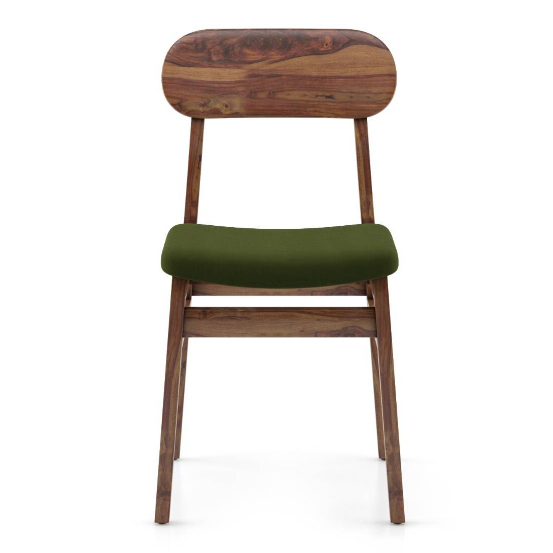 Vivien Solid Wood Dining Chair Set Of 2 In Teak Finish