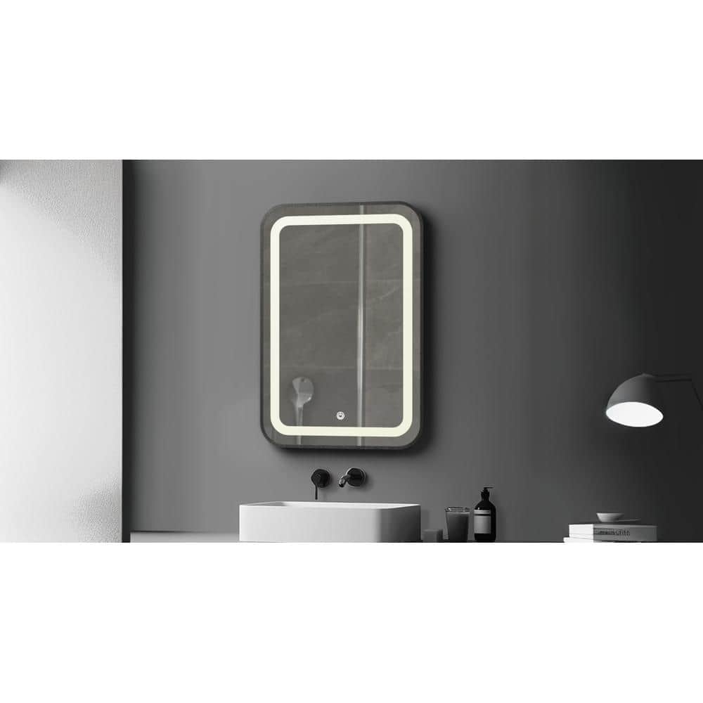 Aluminium LED Rectangular Decorative wall mirror by elegant arts and frames (Mirror size 600X900 mm)