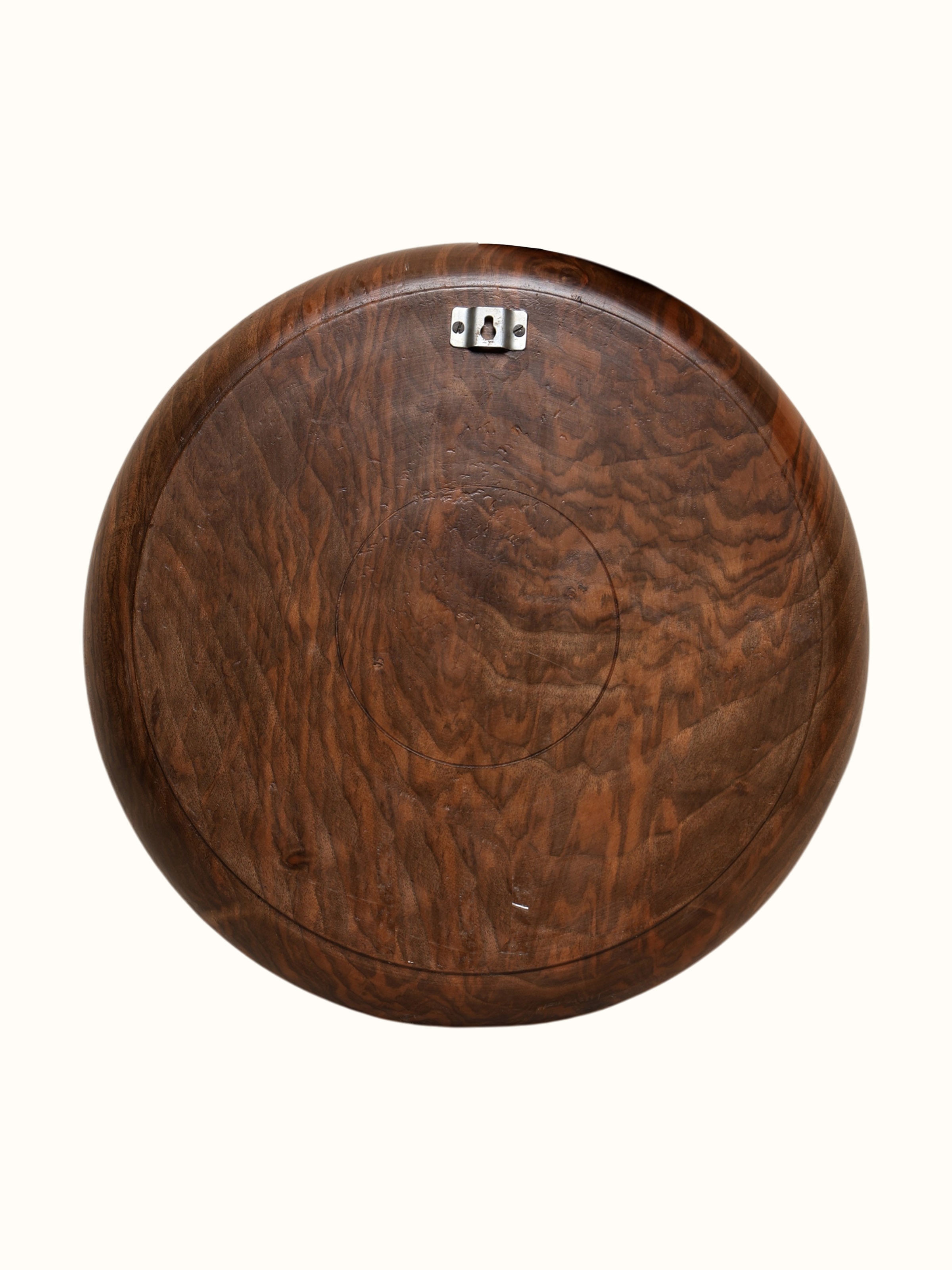 Back view of the Roz e Gul Walnut Wood Display Plate