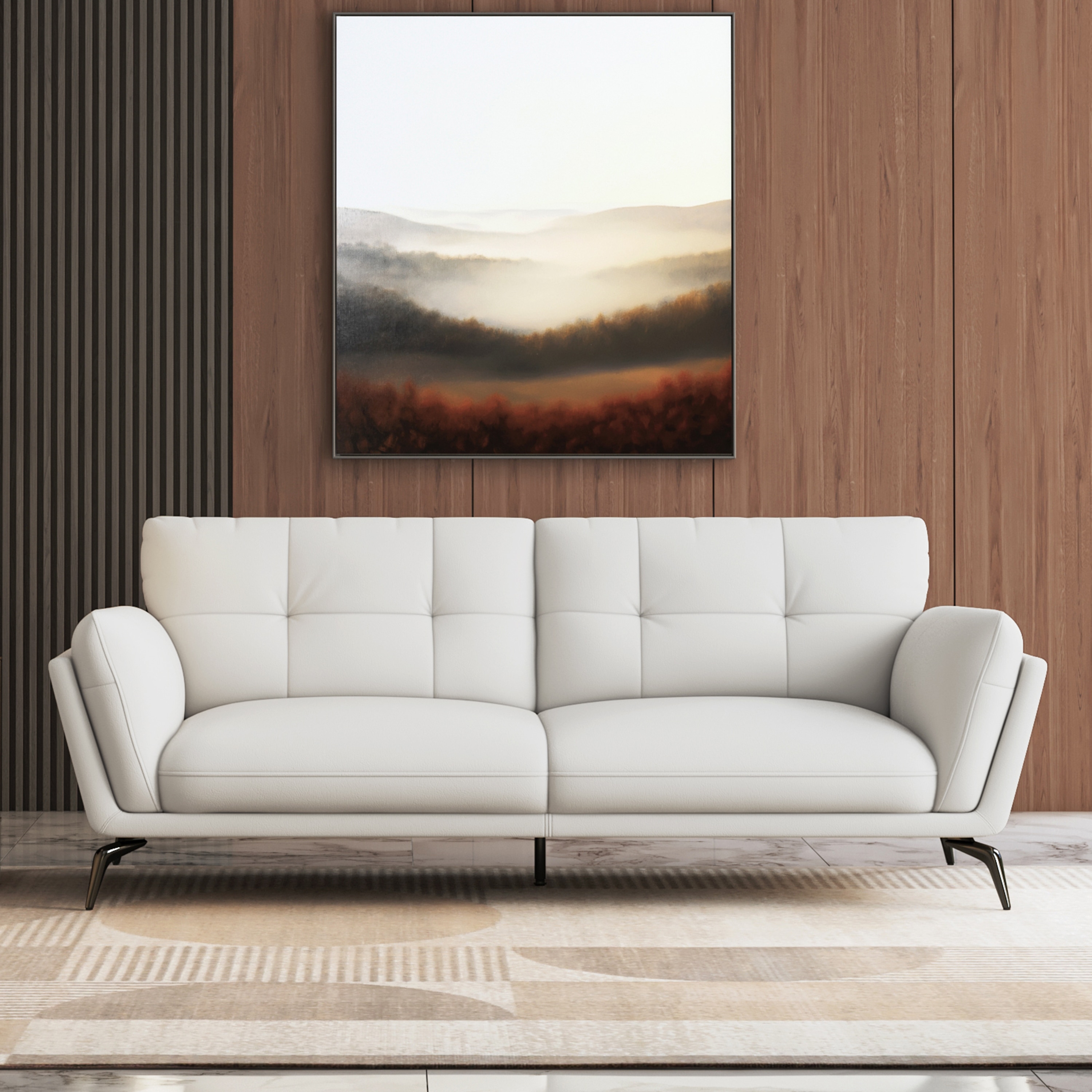 Vetra 3 Seater Leather Sofa In White