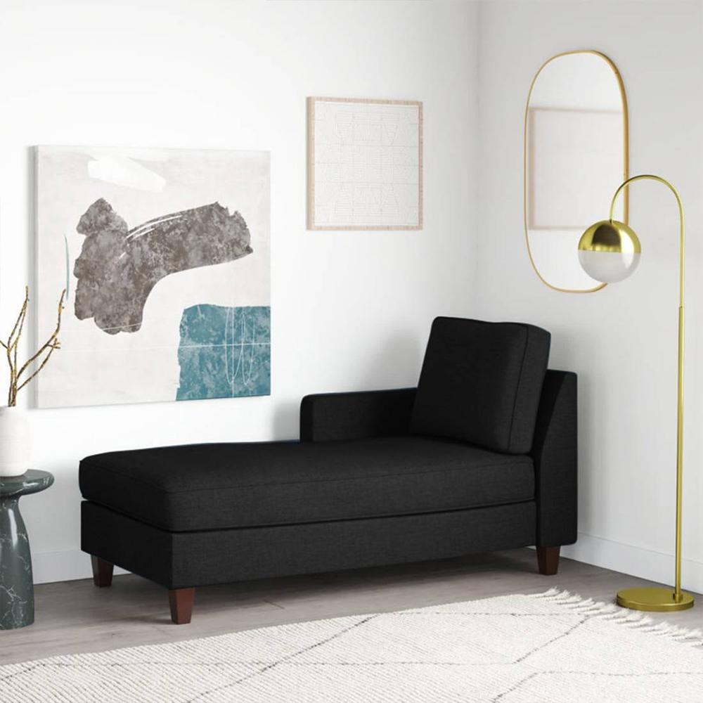 Alba Fabric Chaise Launger in Black Colour