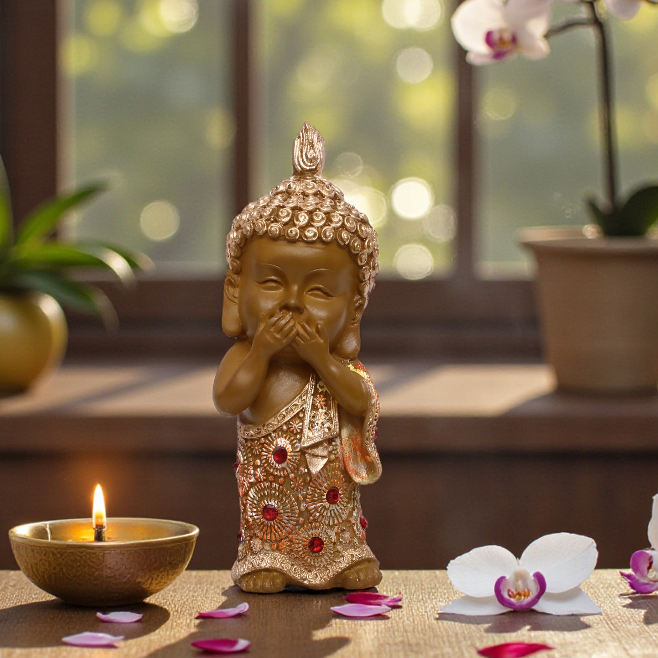 VEDAS Polyresin  Figurine in Brown Colour - Vedas