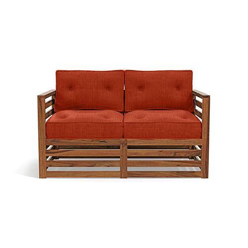 Raymond Wooden Sofa - Teak Finish (Lava) (Finish : teak; Custom Set - Sofas : 0002; Standard Set - Sofas : none; Colour : lava; Sofa Material : fabric; Sofa Size : regular; Sofa Type : regular)