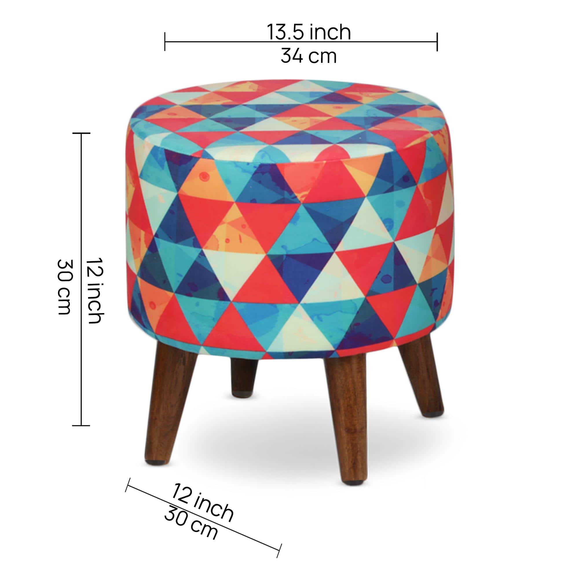 Nova Solid Wood  Ottomon in  Multicolor Colour