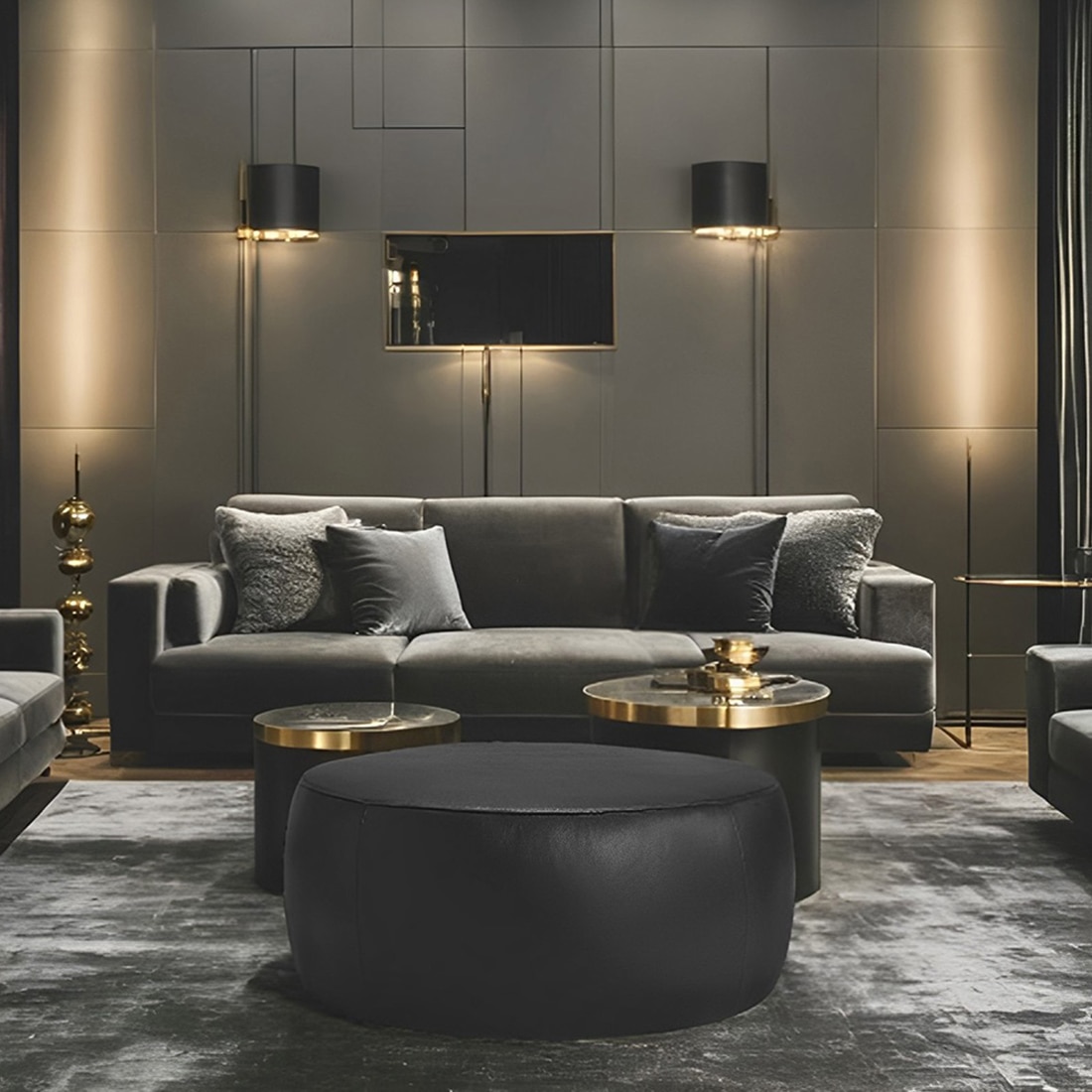 Serie O Ottoman in Black Colour
