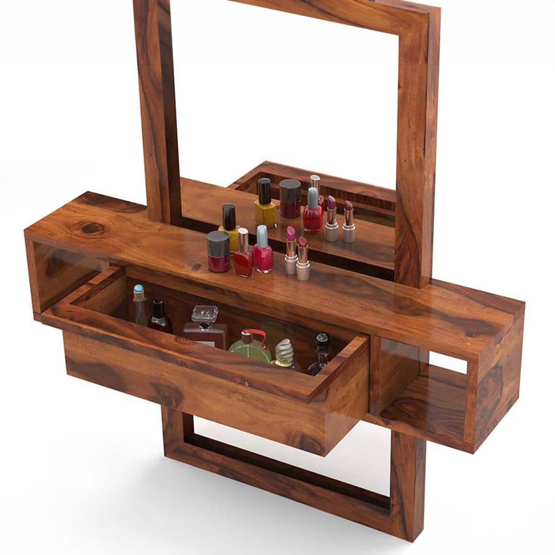 Ohio Solid Wood Dressing Table in Teak Finish