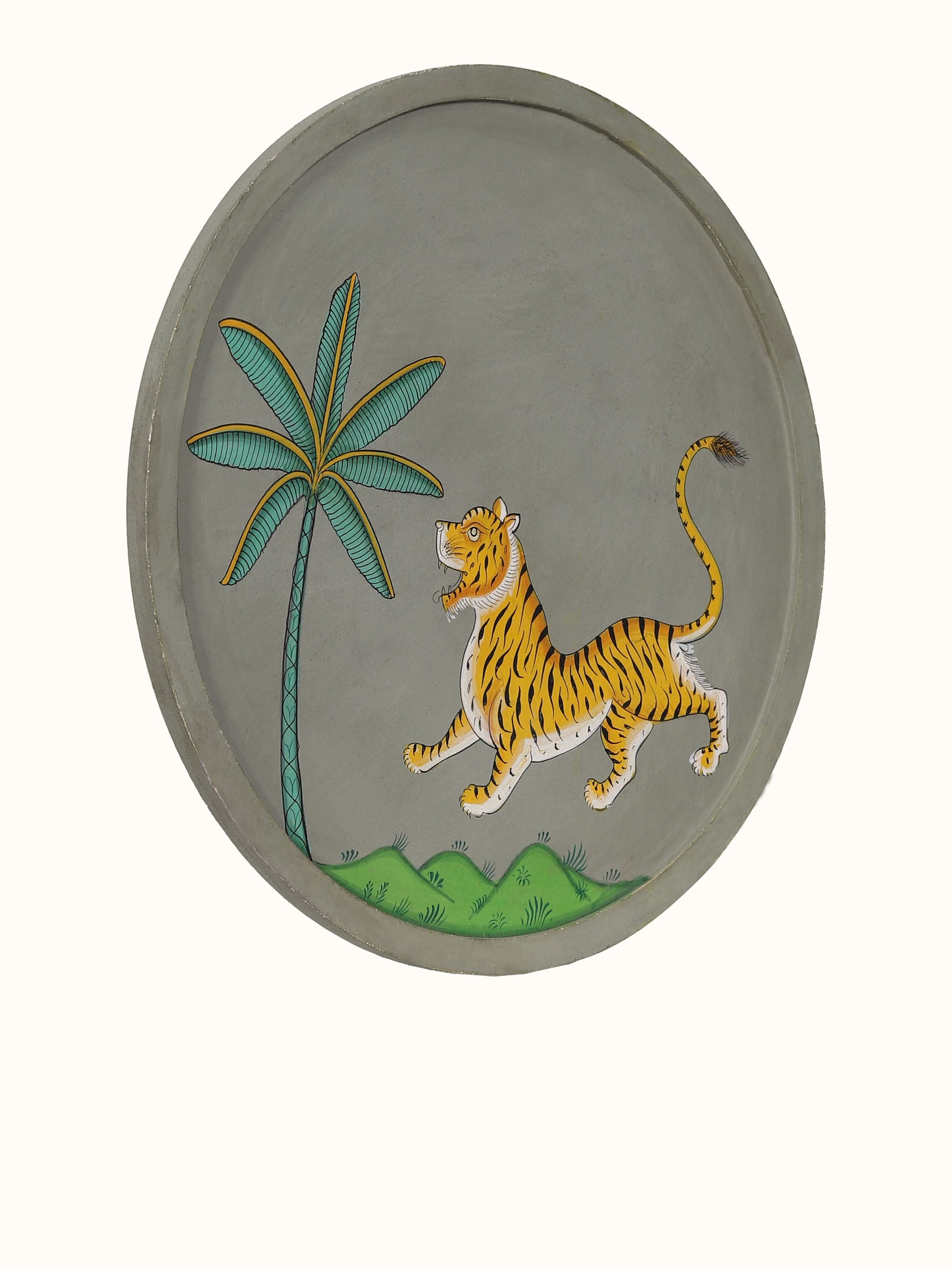 Tiger and Tree Pichwai Painting Wall Plate