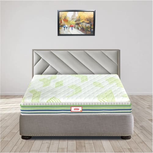 Alovera Spa Pillow Top With SRTX Technology 6 Inch Single Size Convoluted Foam Mattress (81X36 Inches), 3-Zone Support, Aloe Vera Treated Fabric, with Memory Foam - Coirfit
