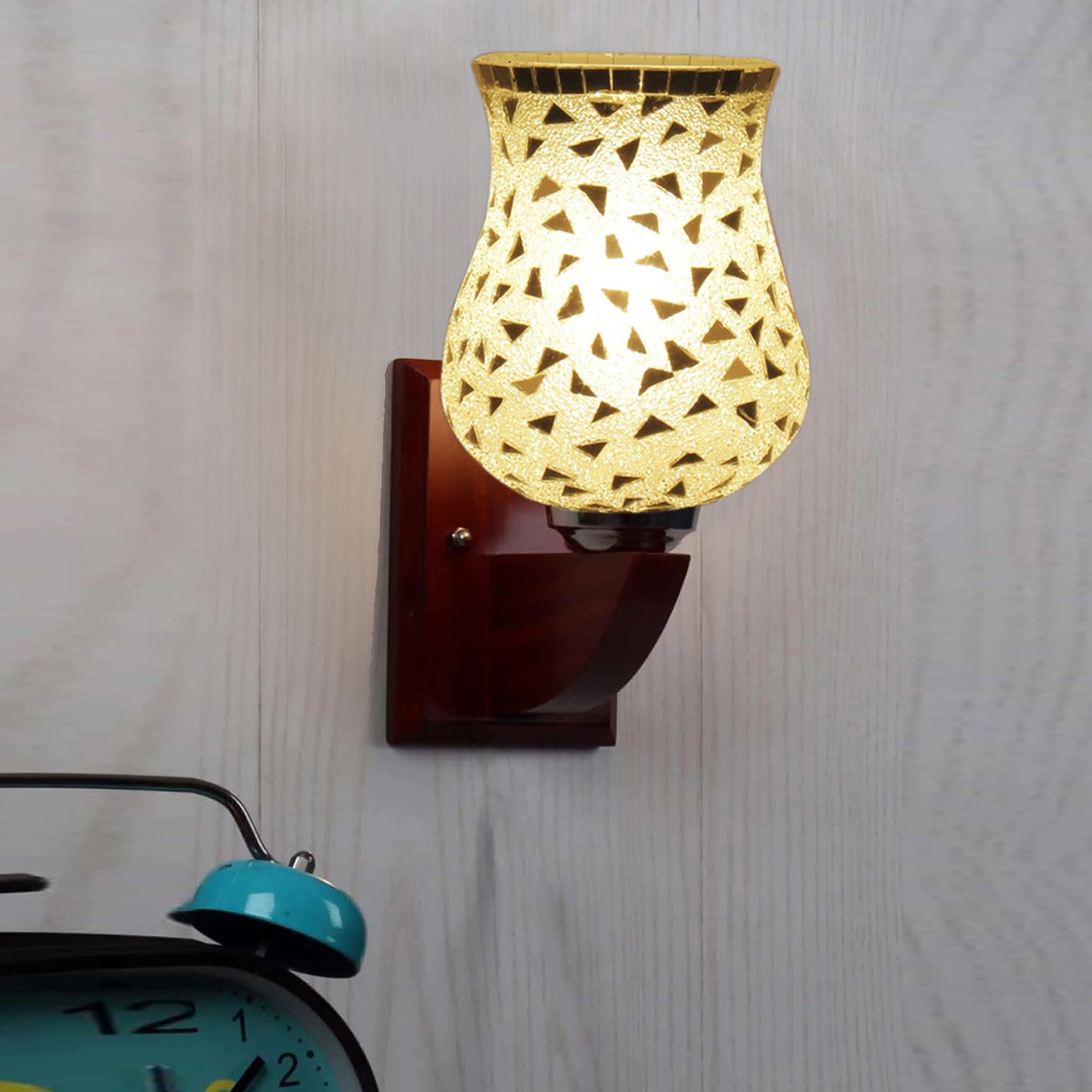 Devansh Solid Wood Electric Wall Light in Multi Colour with Multi Shade Count of 1 Light - Devansh