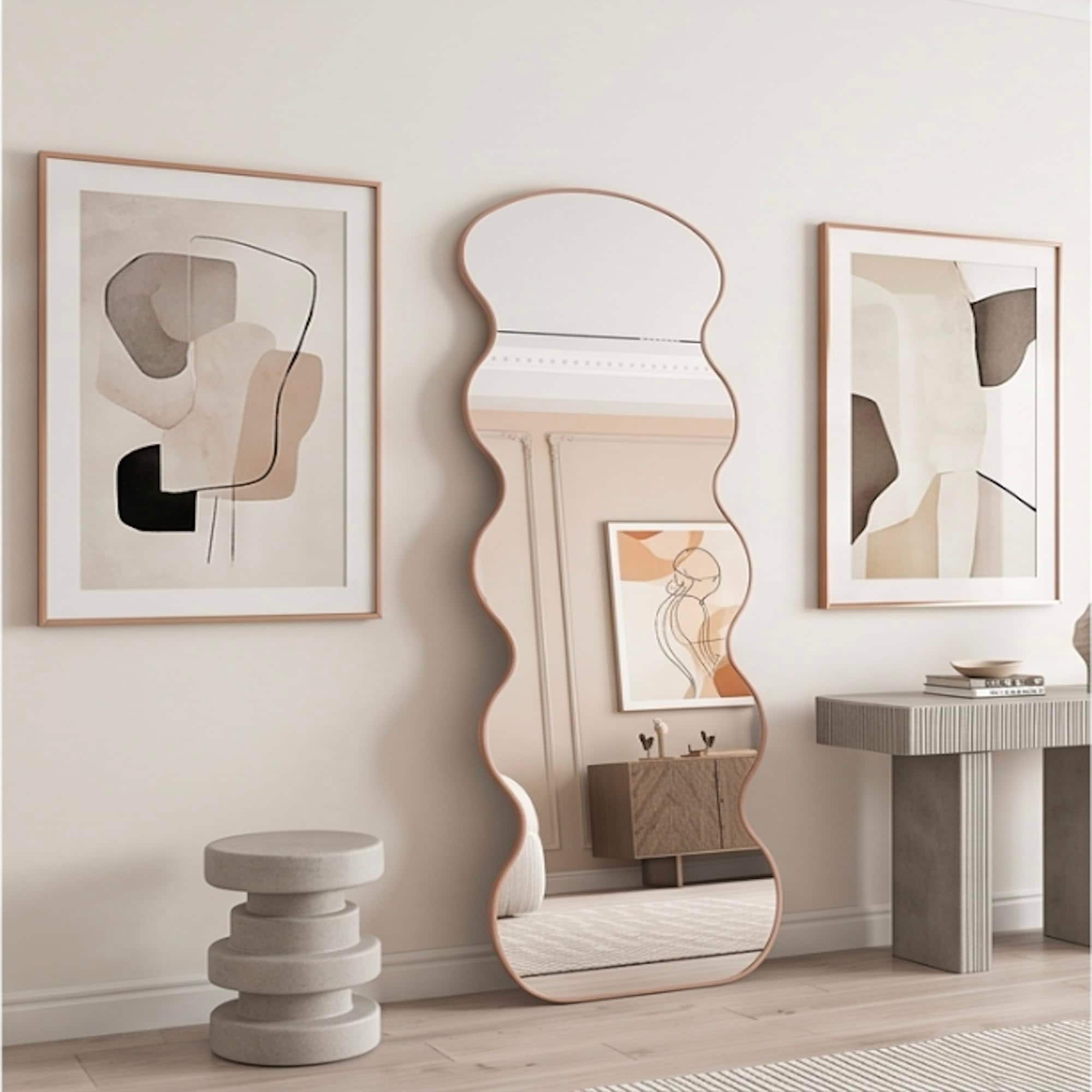 The Artment Rose Gold Meander Unbreakable Floor Mirror For Home (170 X 70 CM)