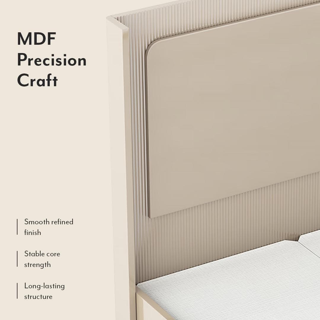 Naomi King Bed In High Gloss Beige Finish