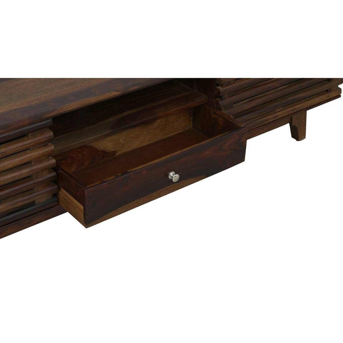 UrbanGlow Solid Wood Free Standing TV Unit in Provincial Teak Finish