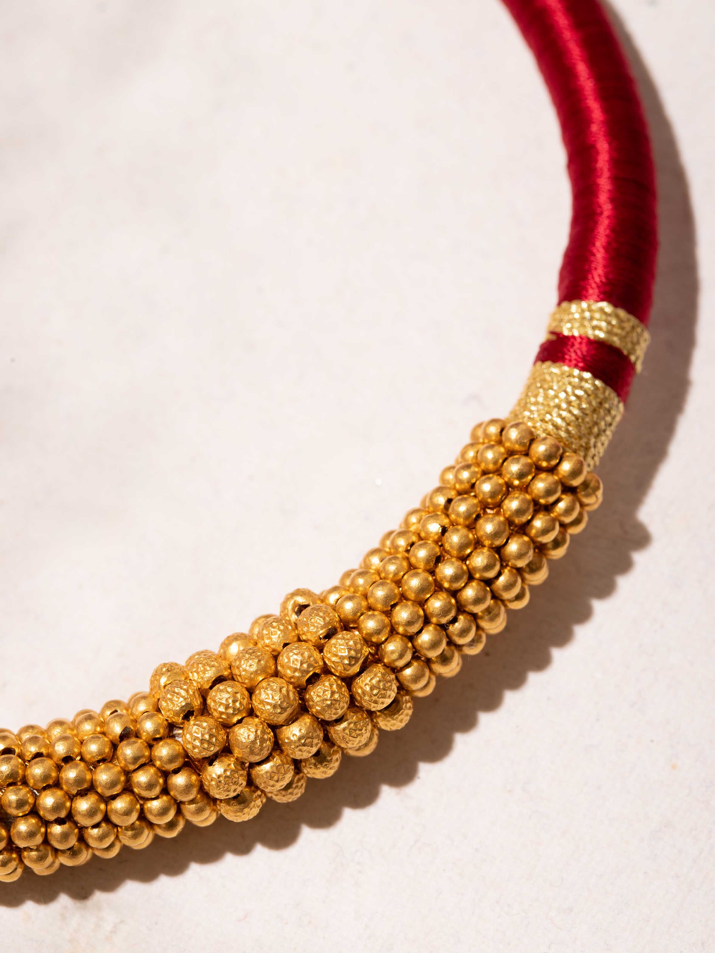 Detail shot of Thushi 22 Karat Collar Necklace — Swadesh