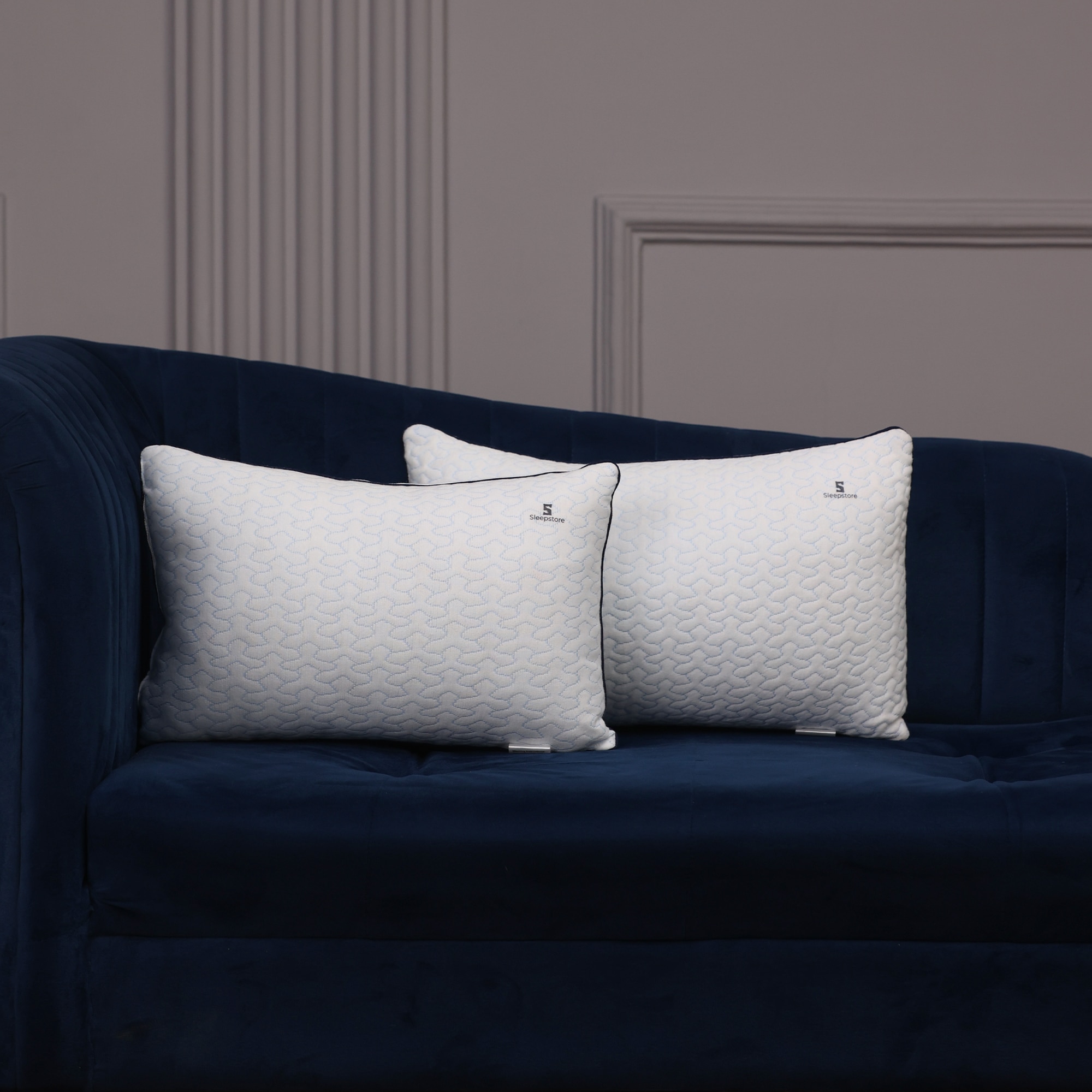 Fibrom Quilted 2 Pcs Soft Supportive Cushion 12 X 18 Inches