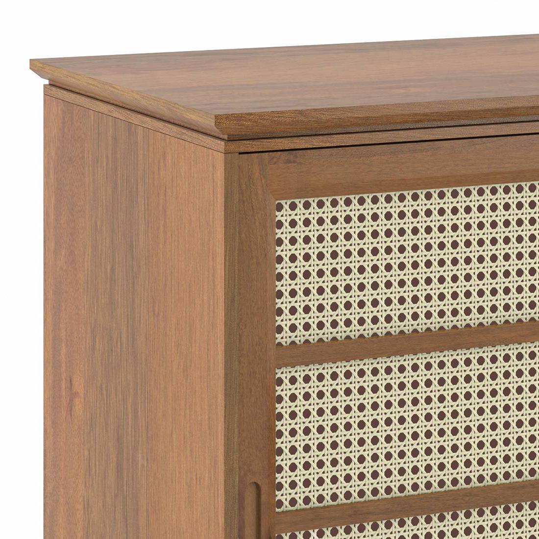 Fujiwara Solid Wood Sideboard in Amber Walnut Finish