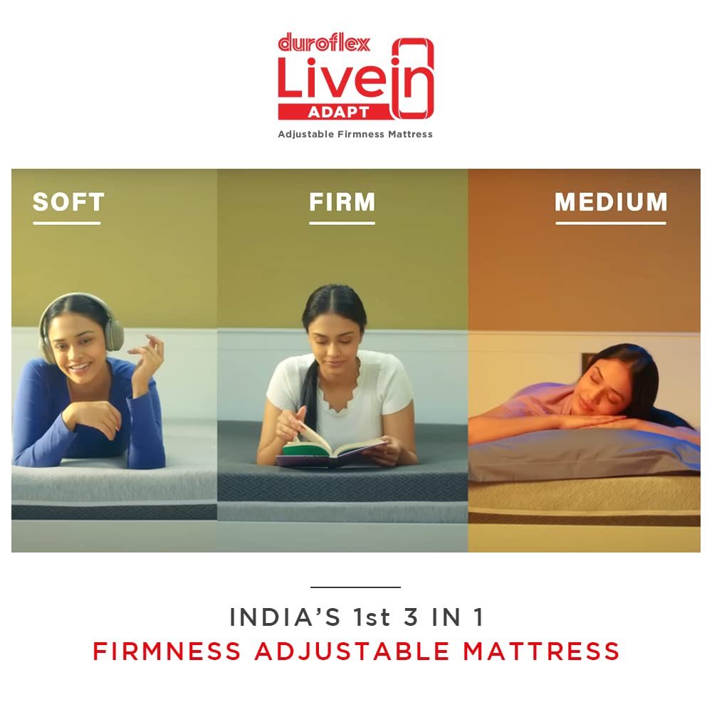 LiveIn Adapt - Roll Pack Mattress with 3 Interchangeable Firmness Layers (78 x 60 in, 6 Inches)