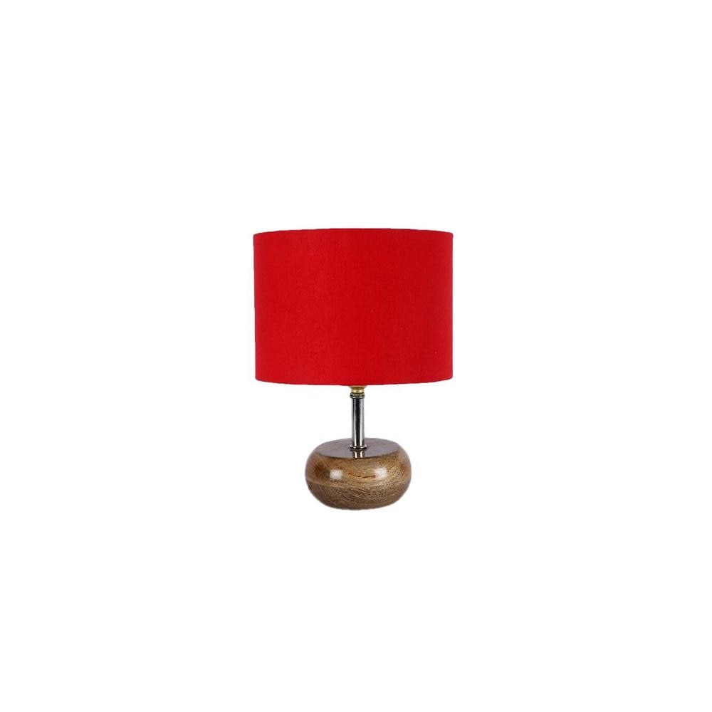 Sienna Red cotton & solid wood table lamp