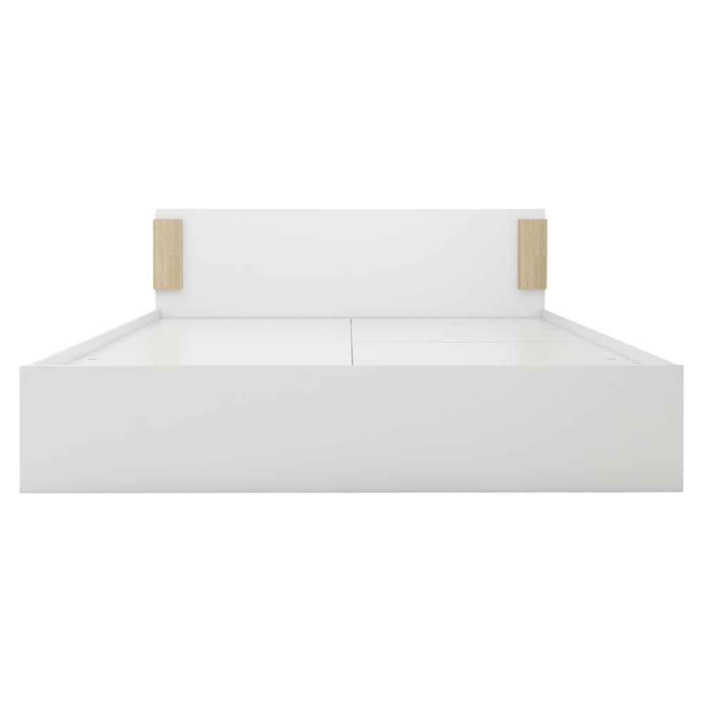 Nikki Engineered Wood King Size Bed In White Finish