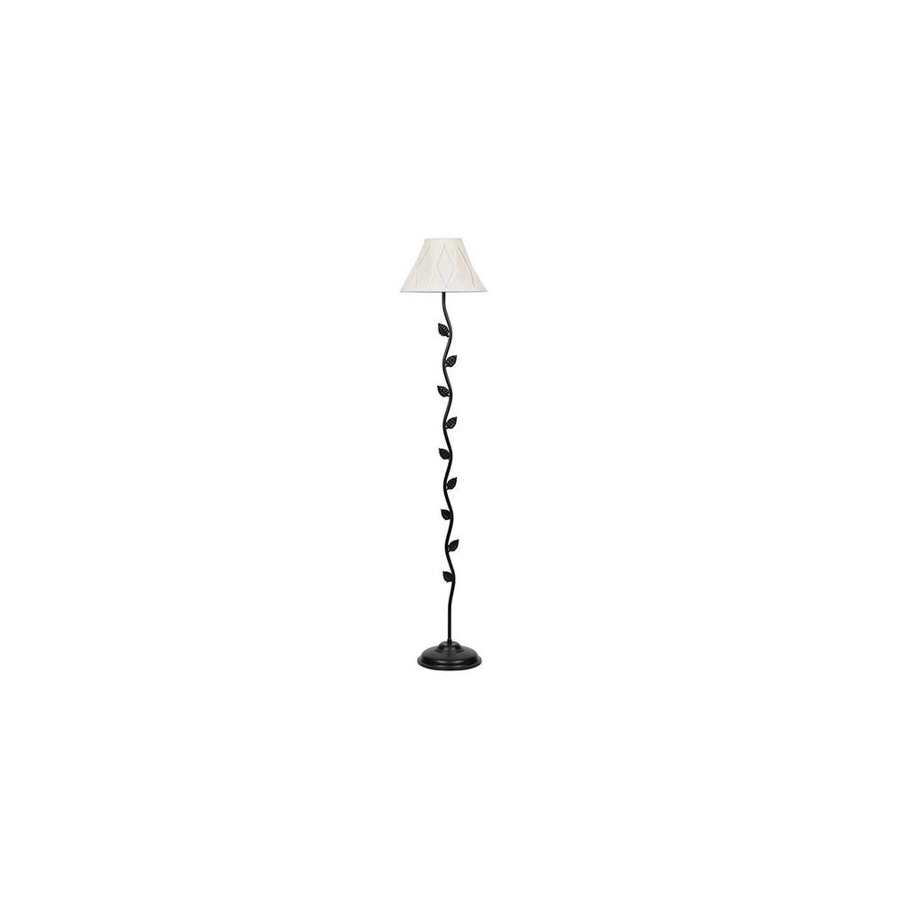 Brooke Black Cotton Shade Floor Lamp