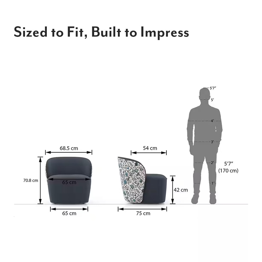 Portia Fabric Accent Chair in Calico Peony White Colour