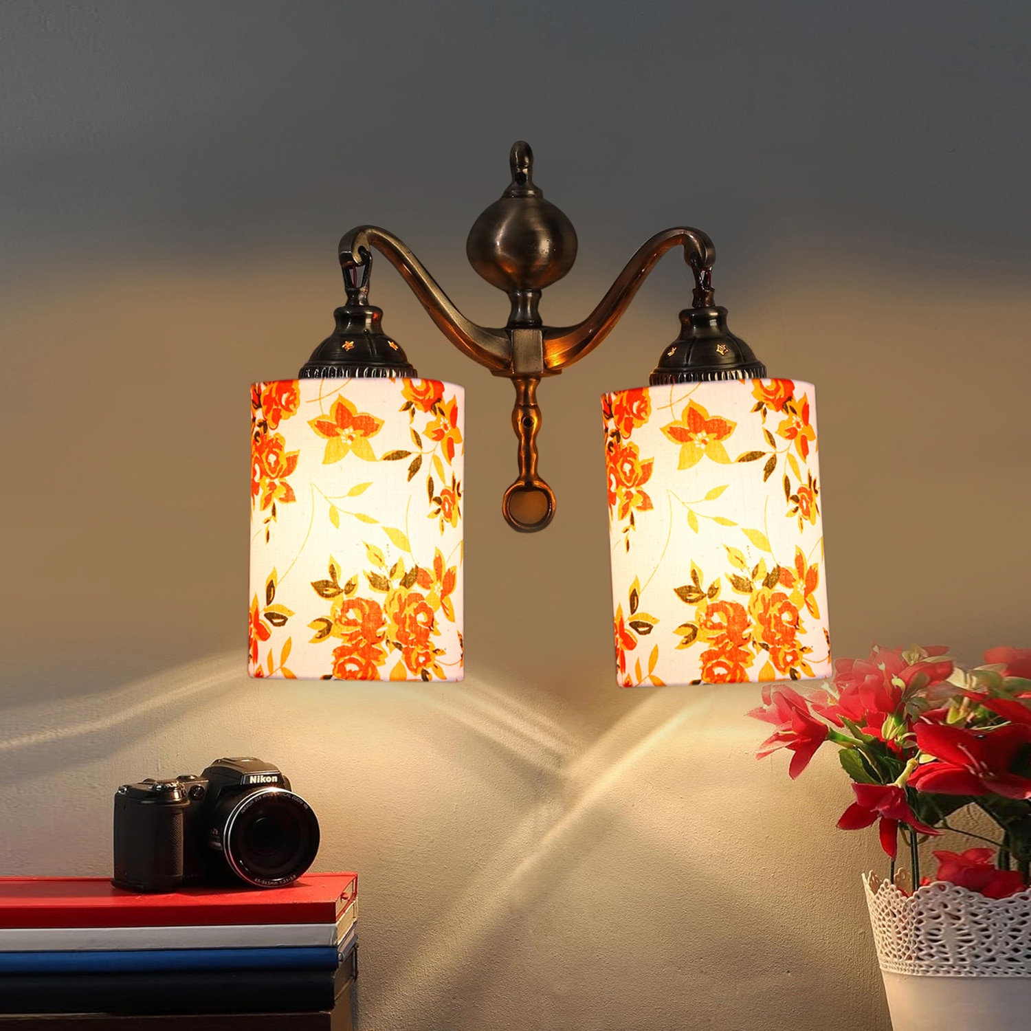 Devansh Metal Electric Wall Light in Multi Colour with Multi Shade Count of 2 Lights - Devansh