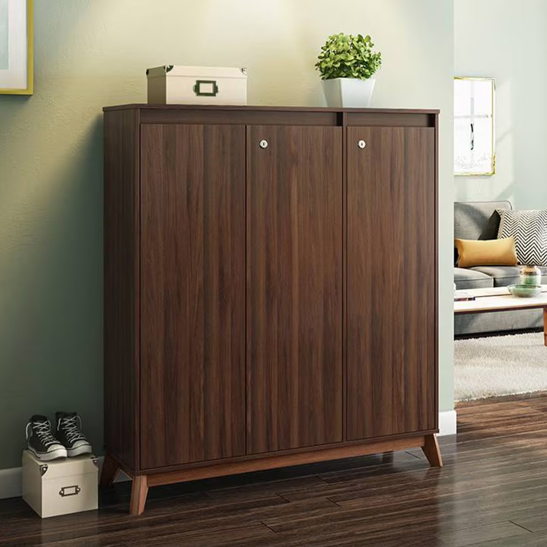 Webster 32 Pair Shoe Rack in Walnut Finish - Urban Ladder