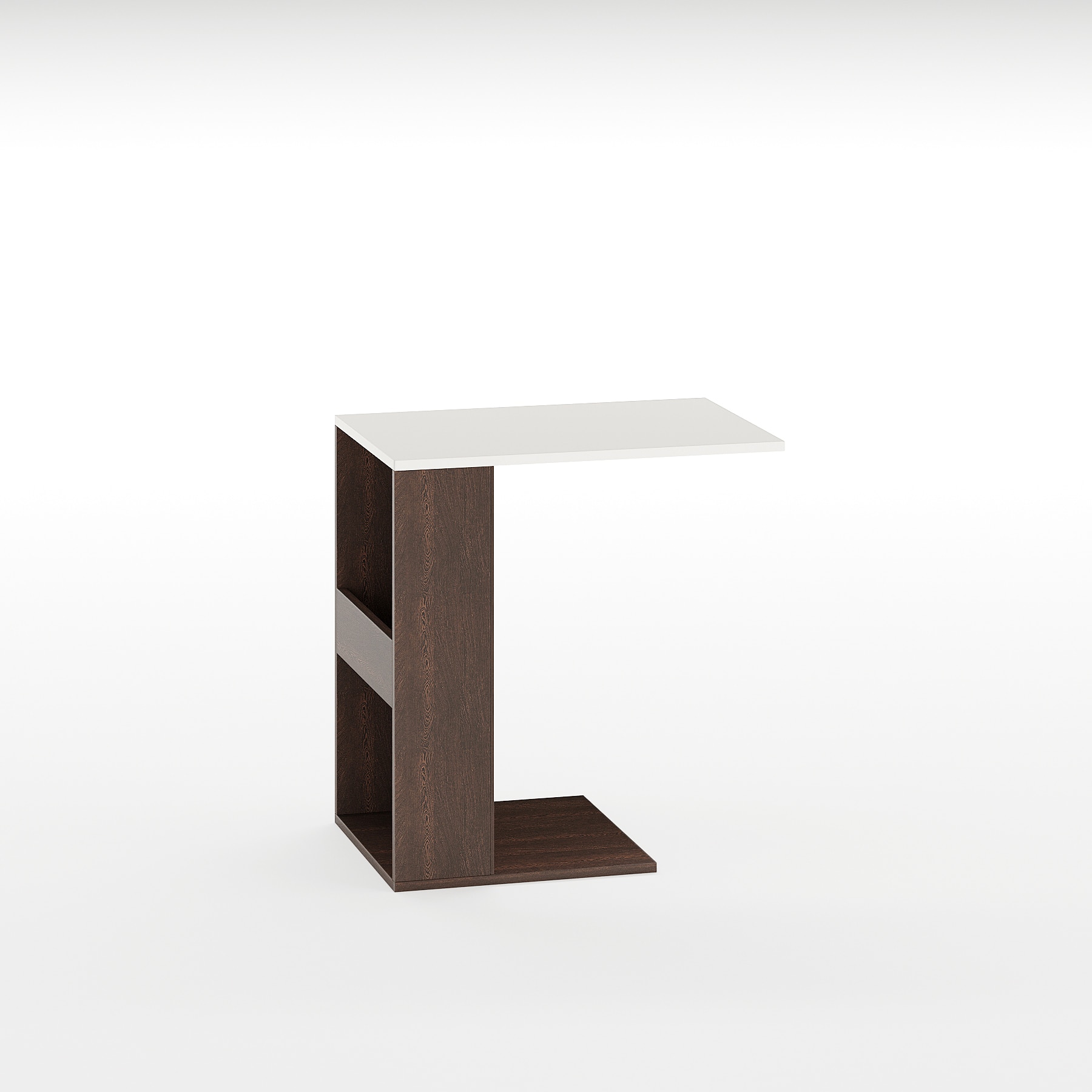 BLUEWUD Ender Multipurpose Sofa Side Table, End Table, Side Table, Laptop Tabe for Sofa with Side Magazine Holder & Paper Organizer for Living Room Home Hall Furniture (Wenge & White)