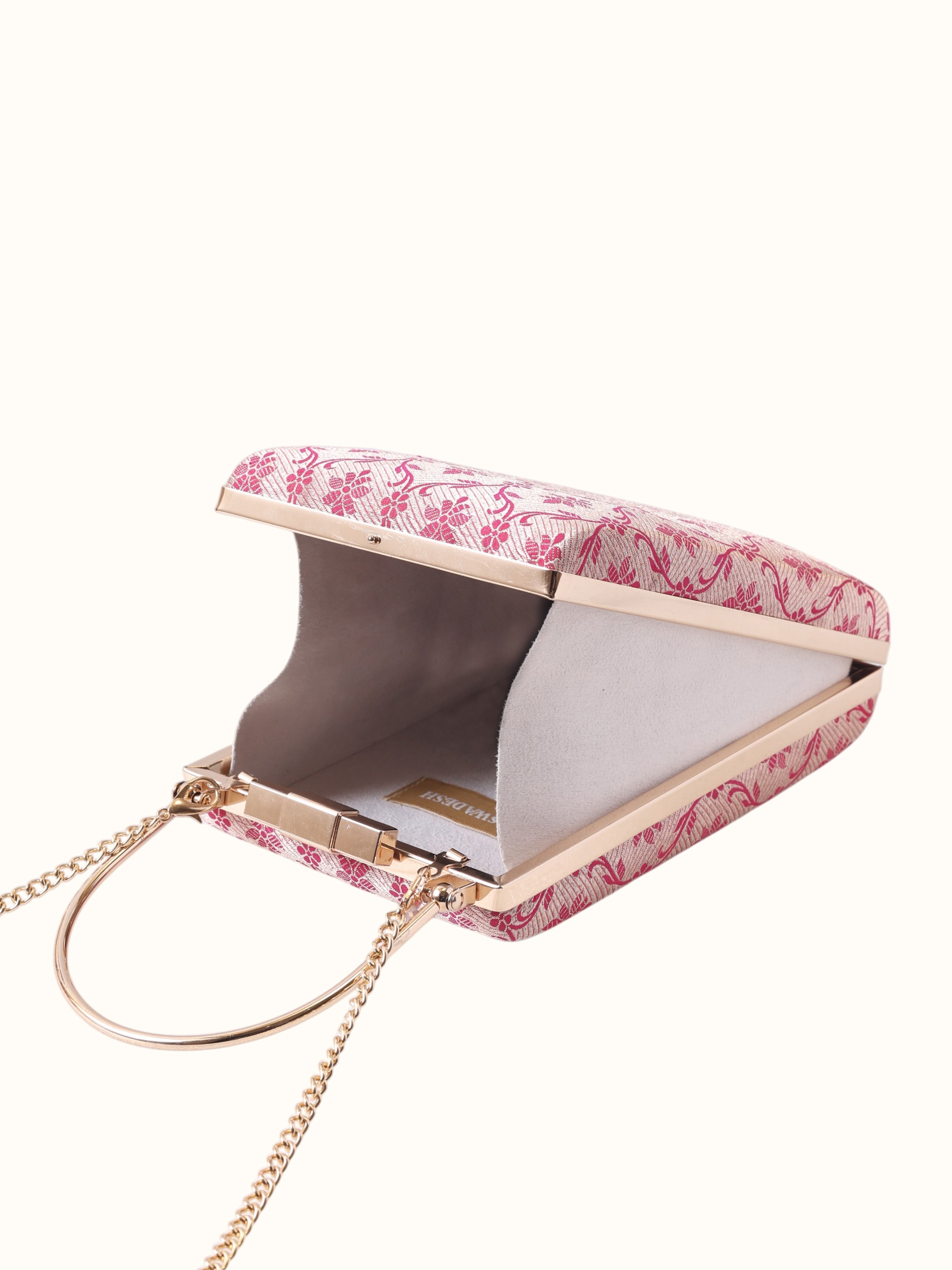 Pink Handwoven Brocade Handbag