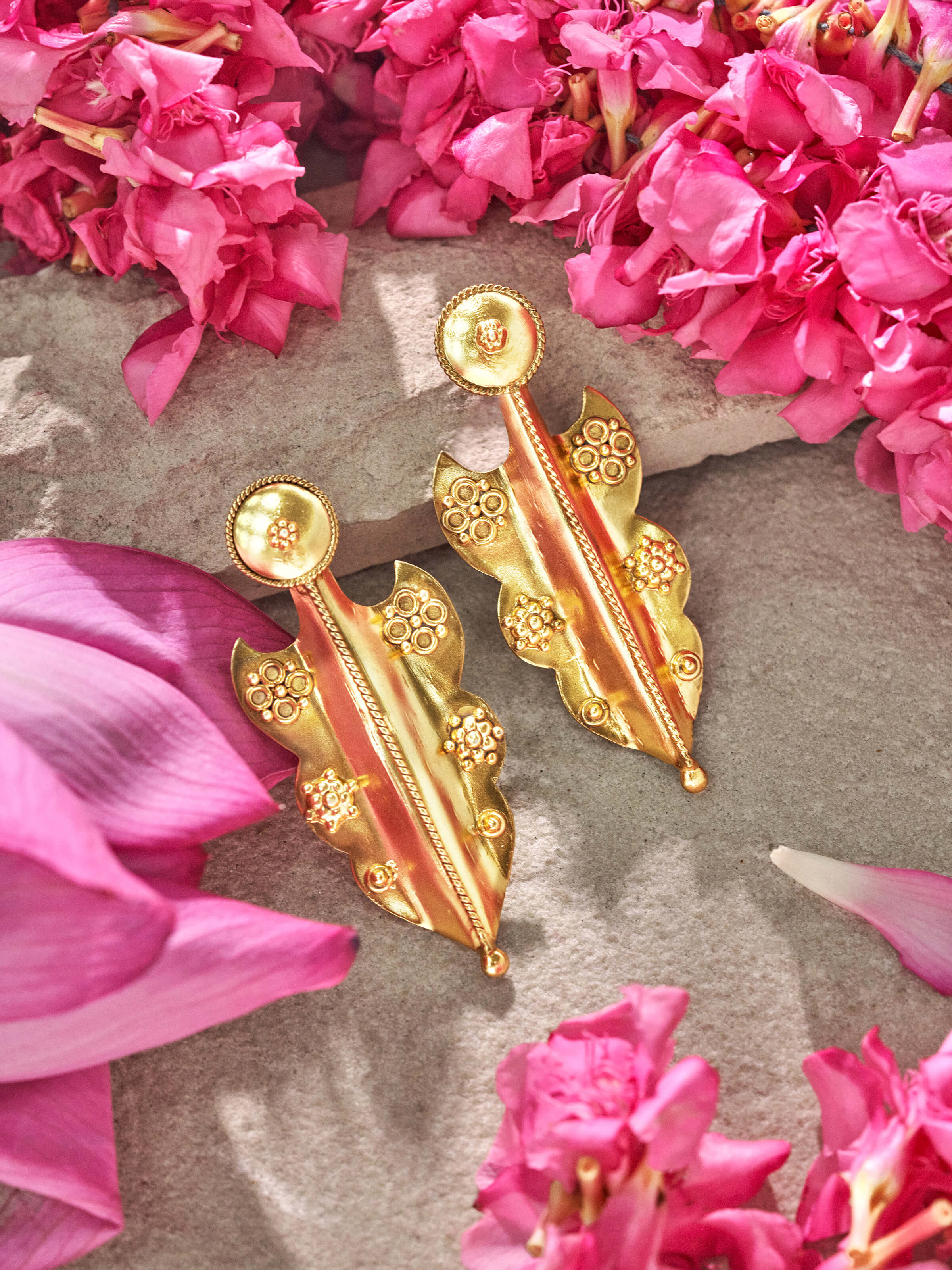 Close-up view of Silver Smithing Drop Earrings highlighting the intricate craftsmanship.