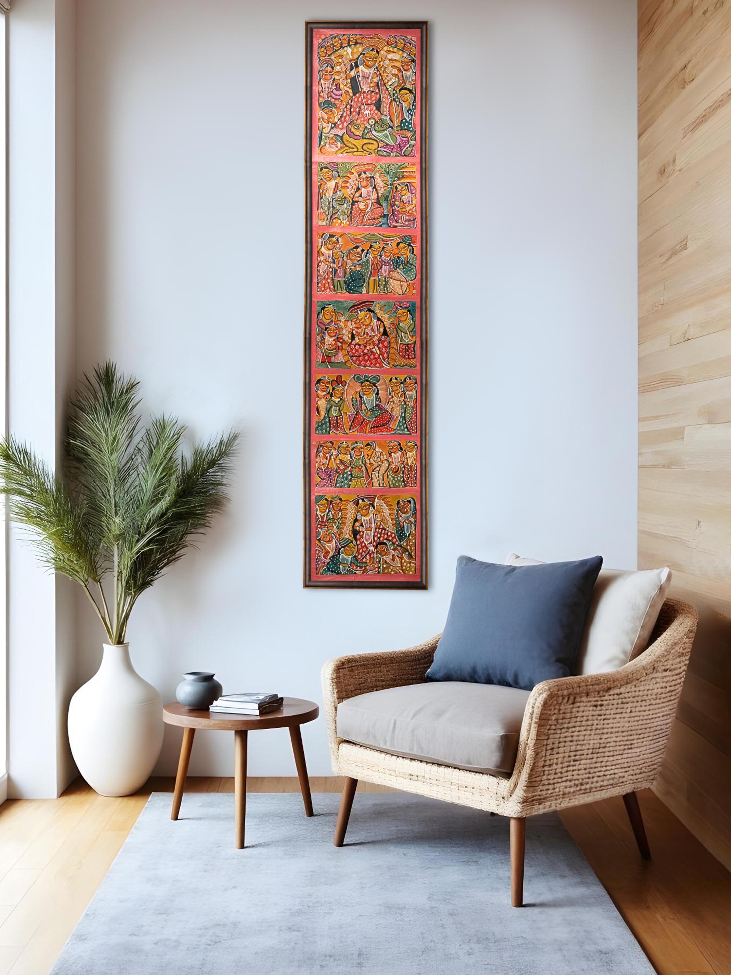 Lifestyle view of Durga Kalighat Painting