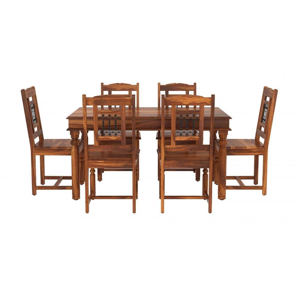 Kafano 6 Seater Dining Set With Rajastani Iron Jali